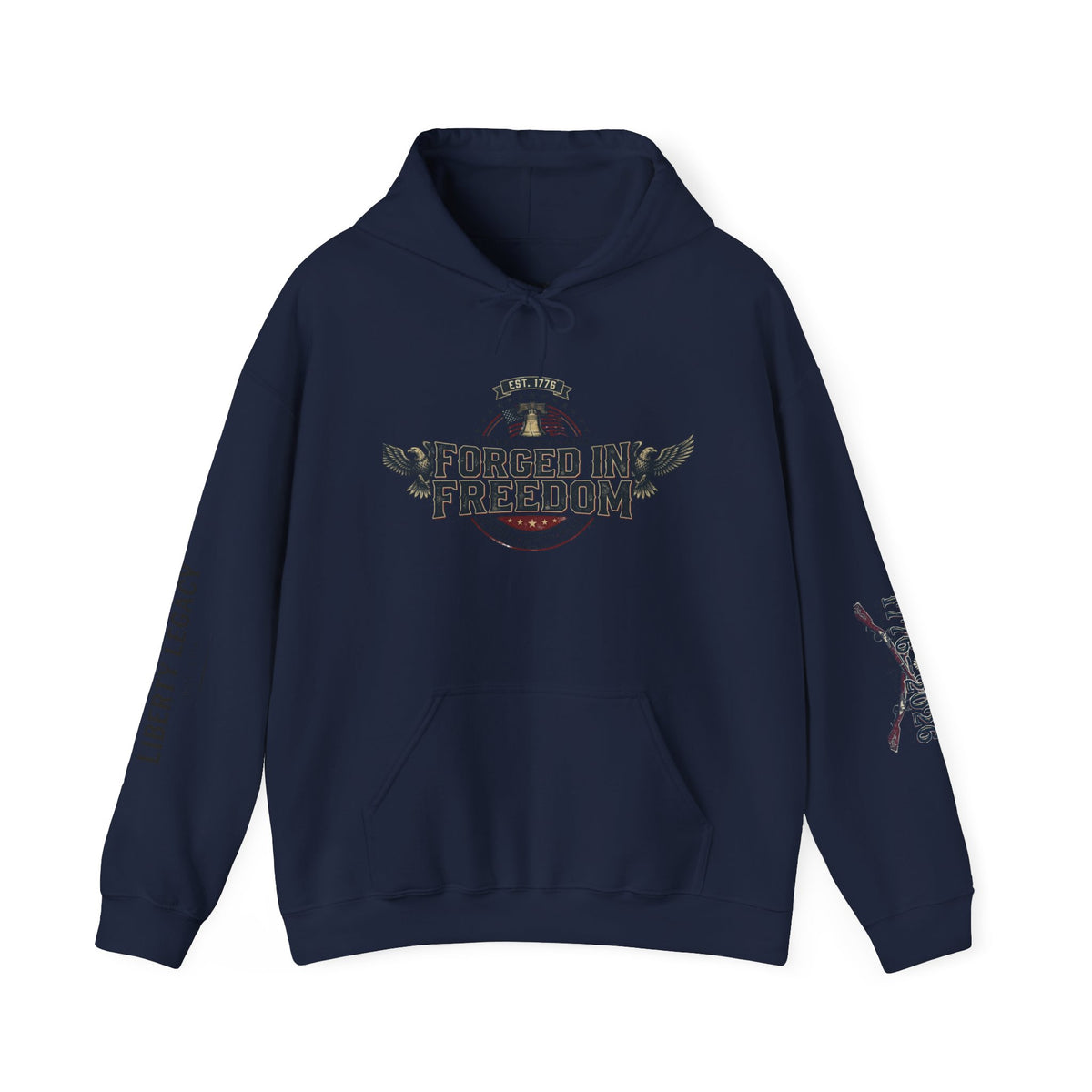 Forged in Freedom Hoodie — Patriotic Eagle American Flag Sweatshirt