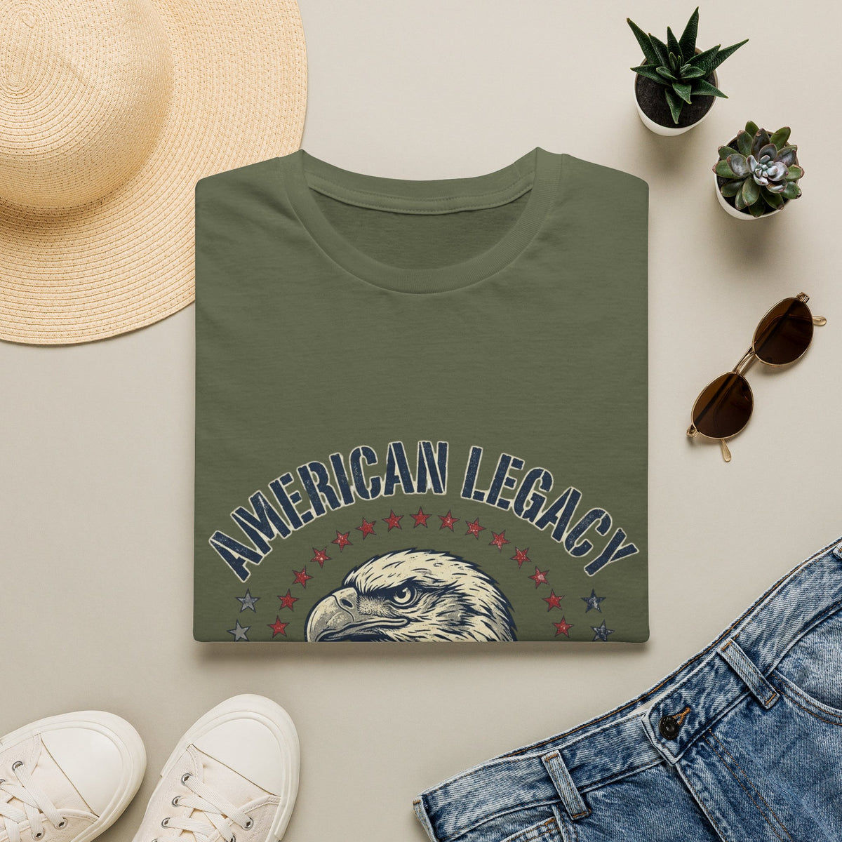 American Legacy Eagle T-Shirt | Patriotic Stars, 250 Years of Freedom