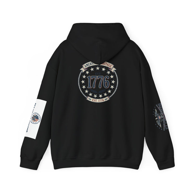 Patriotic 1776 Eagle Hoodie — American Flag Vintage Hooded Sweatshirt