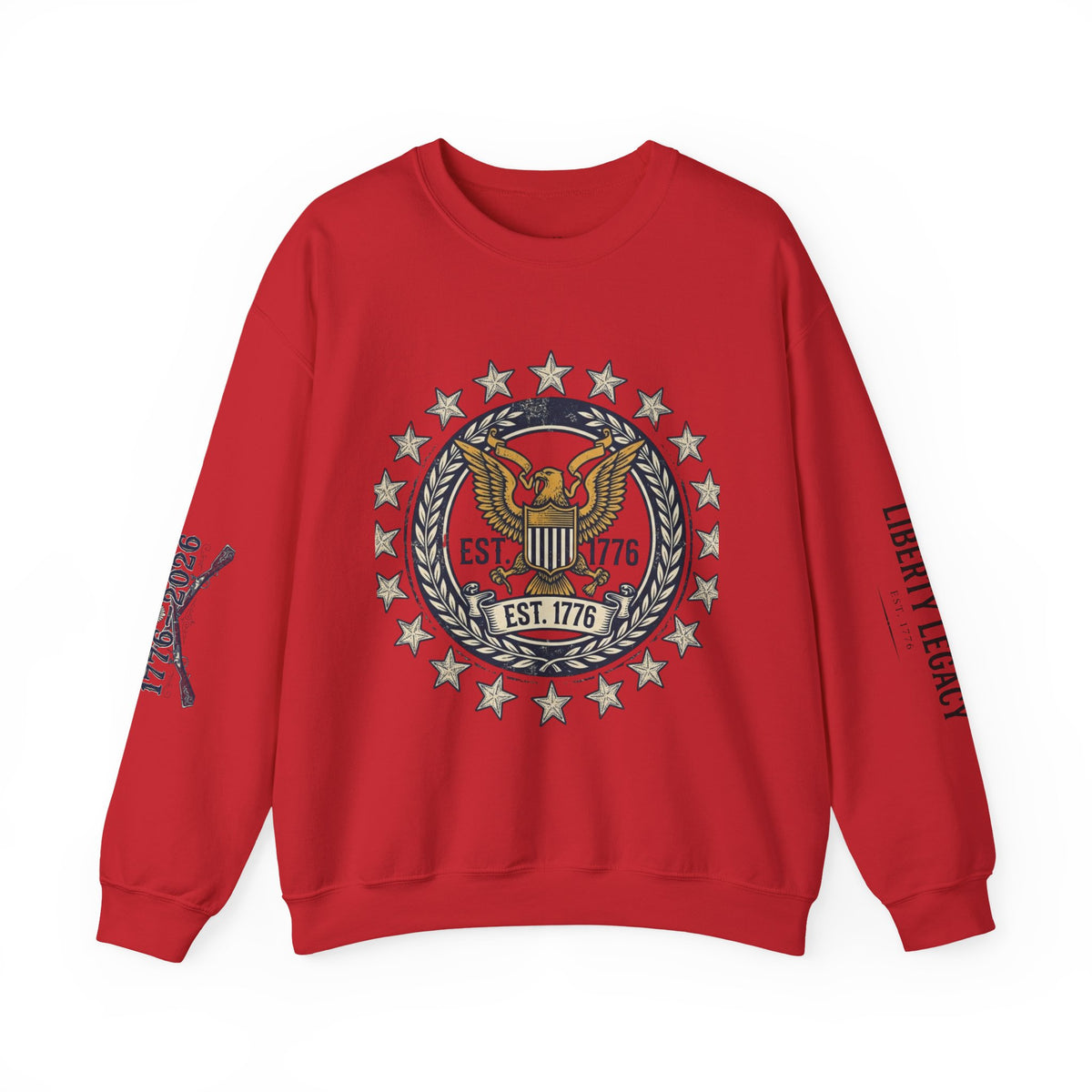 Liberty Bell Crewneck Sweatshirt — Vintage Patriotic EST.1776 Graphic