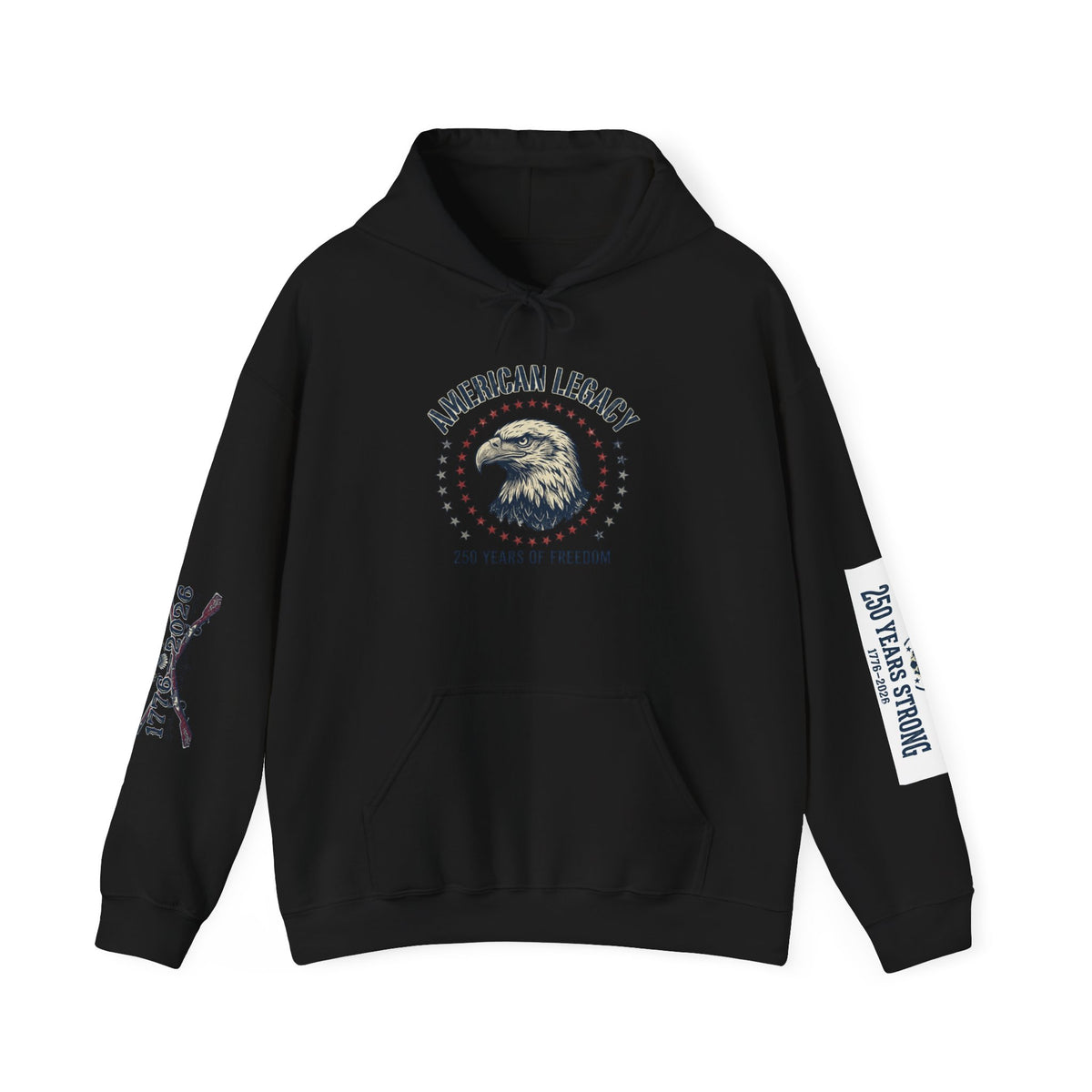 Patriotic 1776 Eagle Hoodie — American Flag Vintage Hooded Sweatshirt