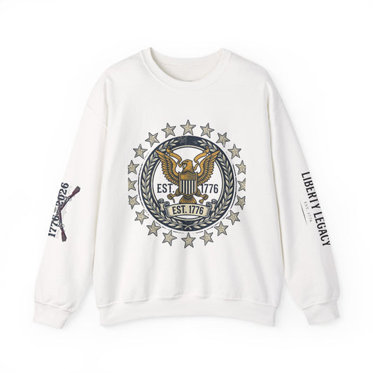 Liberty Bell Crewneck Sweatshirt — Vintage Patriotic EST.1776 Graphic