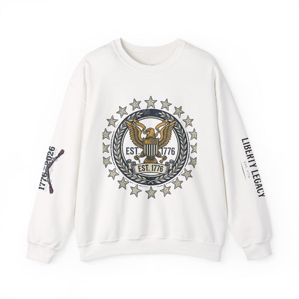 Liberty Bell Crewneck Sweatshirt — Vintage Patriotic EST.1776 Graphic