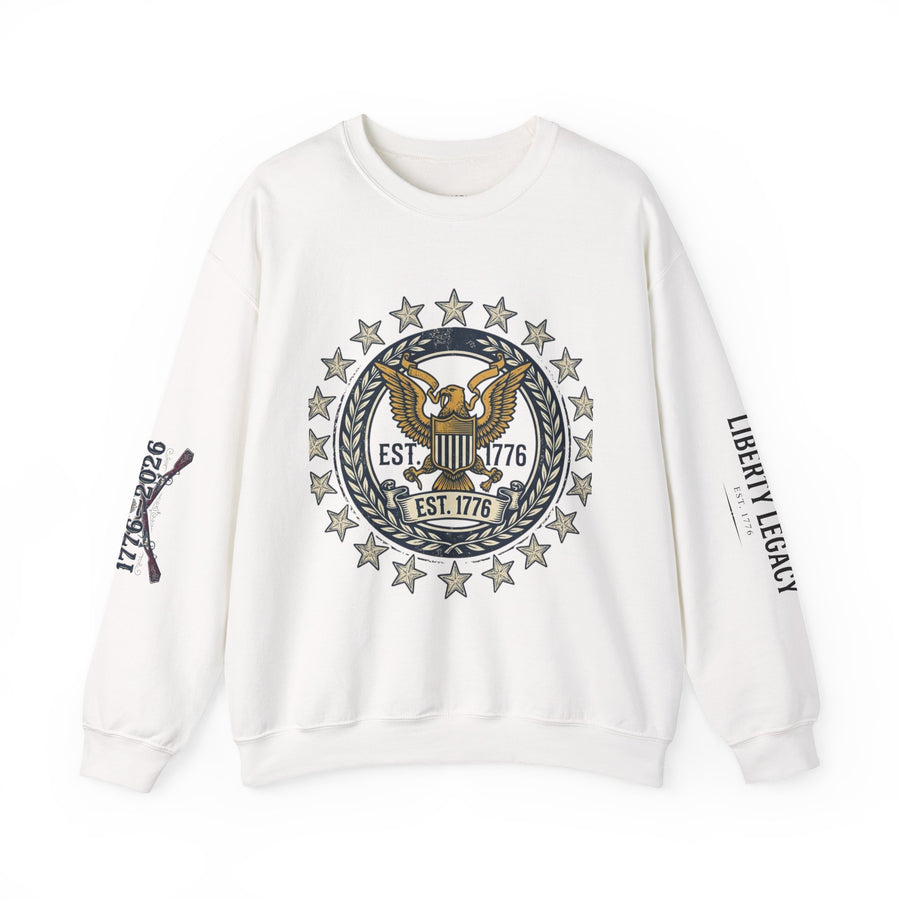 Liberty Bell Crewneck Sweatshirt — Vintage Patriotic EST.1776 Graphic
