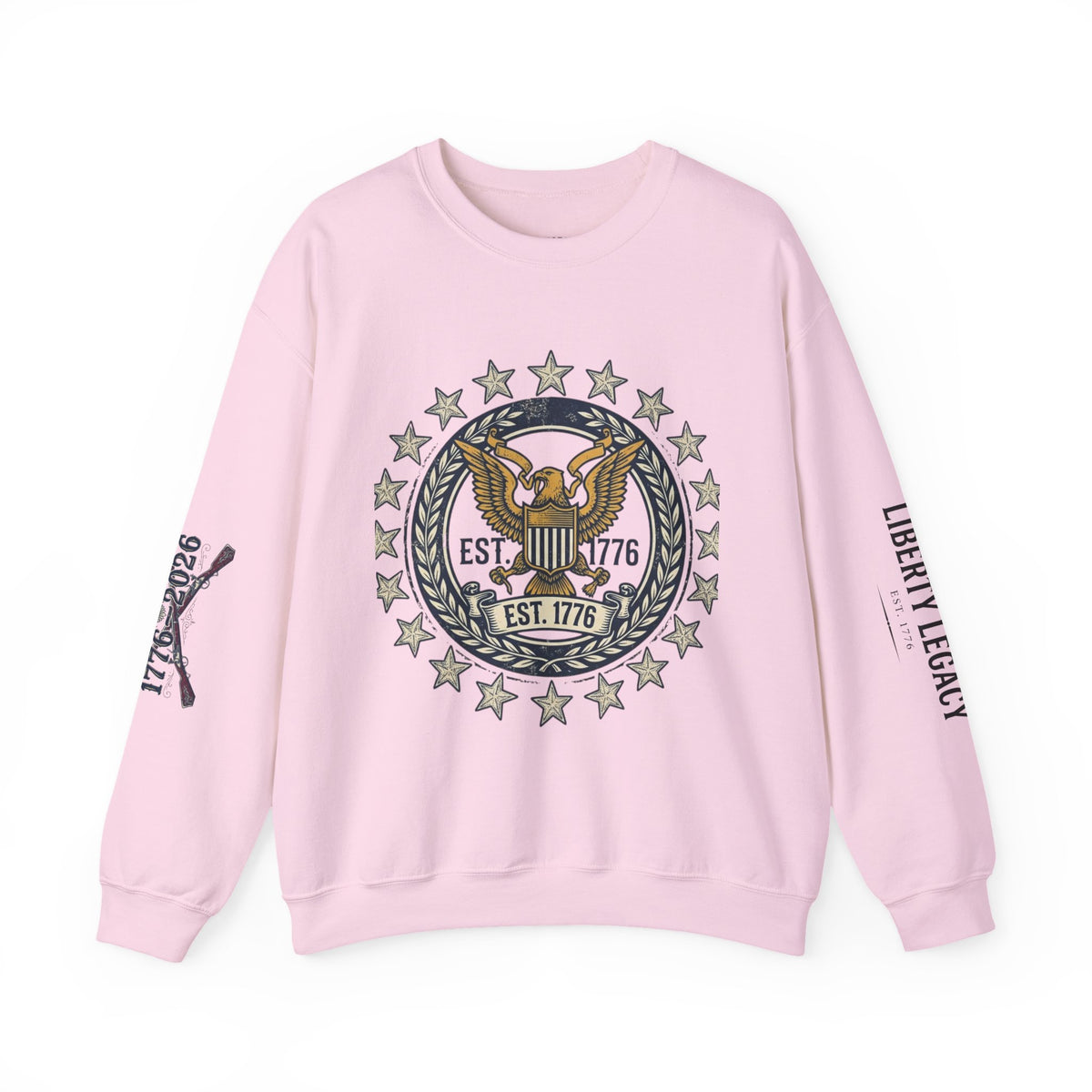 Liberty Bell Crewneck Sweatshirt — Vintage Patriotic EST.1776 Graphic