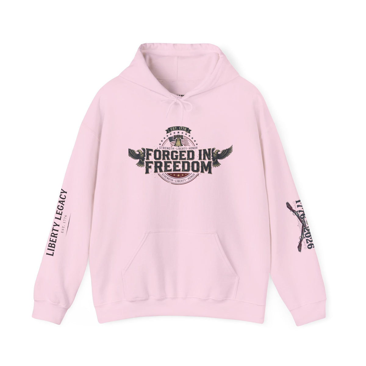 Forged in Freedom Hoodie — Patriotic Eagle American Flag Sweatshirt
