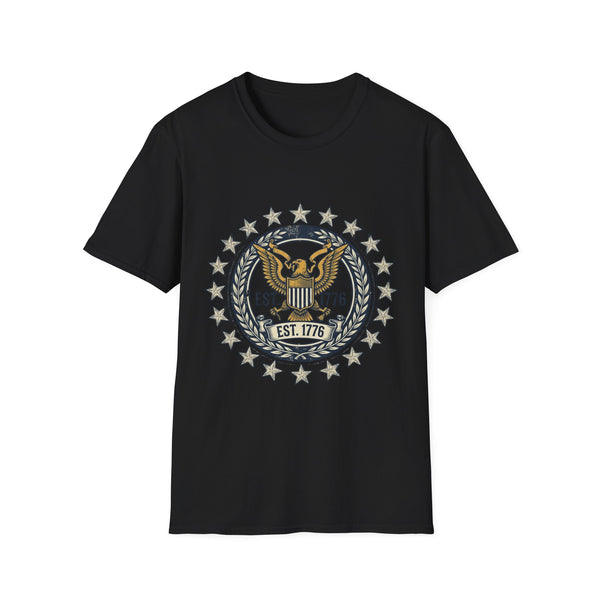 Vintage American Eagle crest T-Shirt | EST. 1776, stars wreath