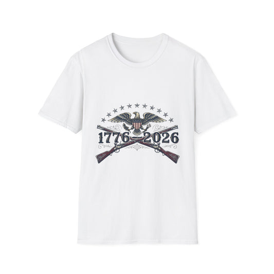 1776–2026 Eagle with Crossed Muskets T-Shirt | Patriotic Vintage Revolution