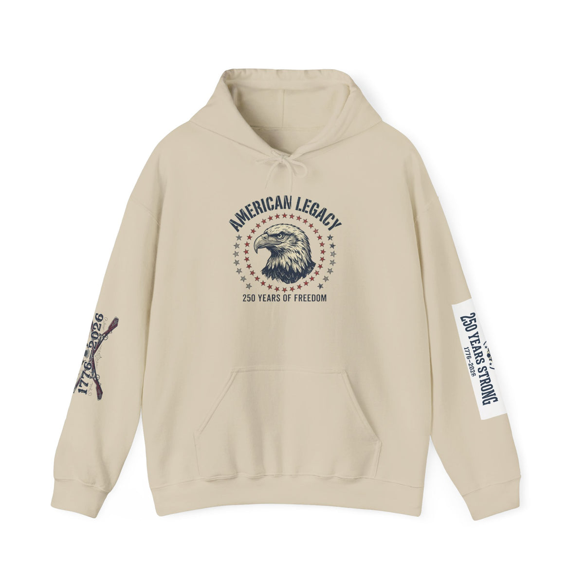 Patriotic 1776 Eagle Hoodie — American Flag Vintage Hooded Sweatshirt