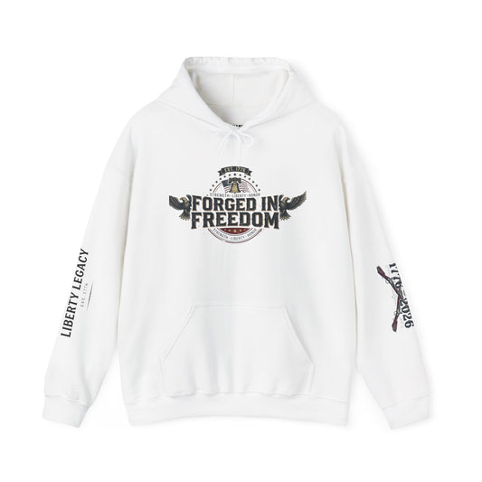 Forged in Freedom Hoodie — Patriotic Eagle American Flag Sweatshirt
