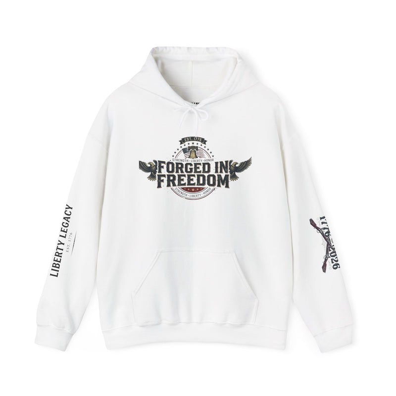 Forged in Freedom Hoodie — Patriotic Eagle American Flag Sweatshirt