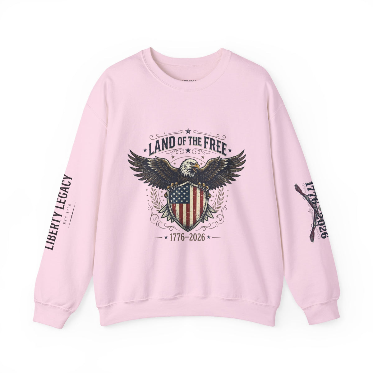 Crewneck Sweatshirt — 'Land of the Free' Patriotic Eagle (1776‑2026)