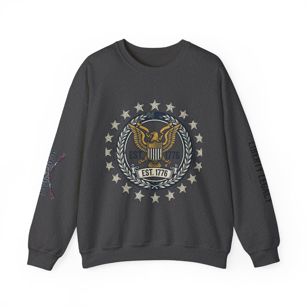 Liberty Bell Crewneck Sweatshirt — Vintage Patriotic EST.1776 Graphic
