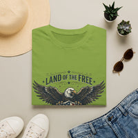 Land of the Free Eagle T-Shirt | Patriotic American Flag Shield
