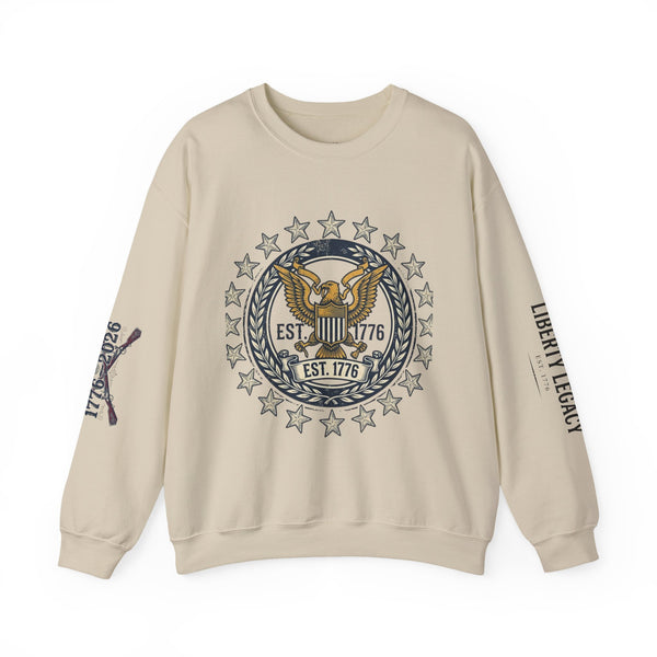 Liberty Bell Crewneck Sweatshirt — Vintage Patriotic EST.1776 Graphic alternate